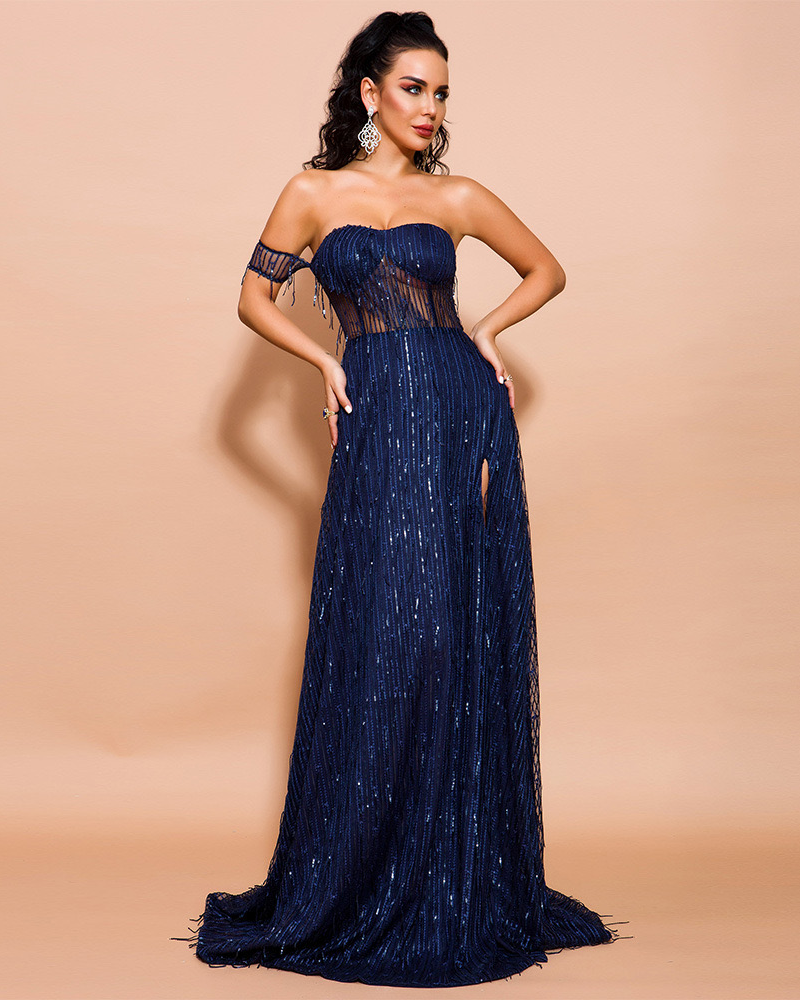 Pankh Sequin Elegant Luxe Evening Maxi Dress