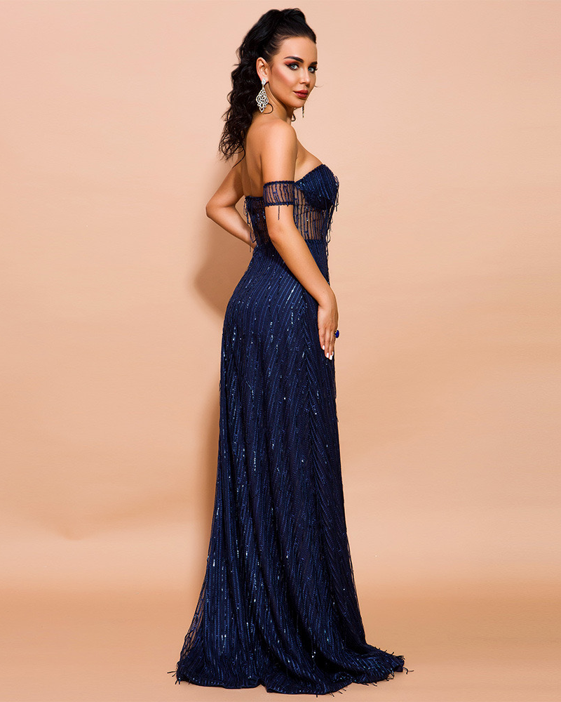 Pankh Sequin Elegant Luxe Evening Maxi Dress