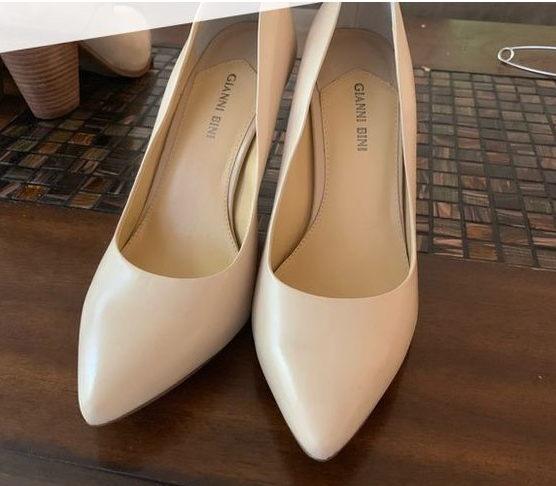 Pony Cream Leather Heels