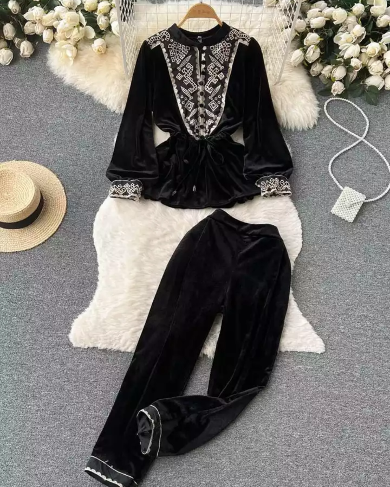 Pankh Arika Vintage Velvet Coord Set