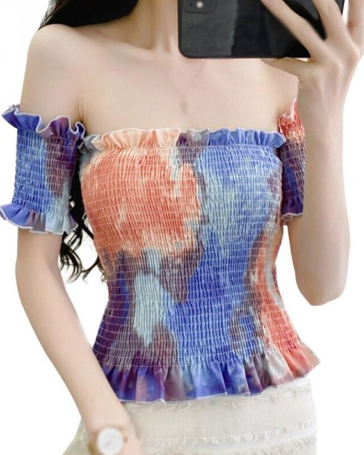 Mir Tie and Dye Off Shoulder Summer Blouse