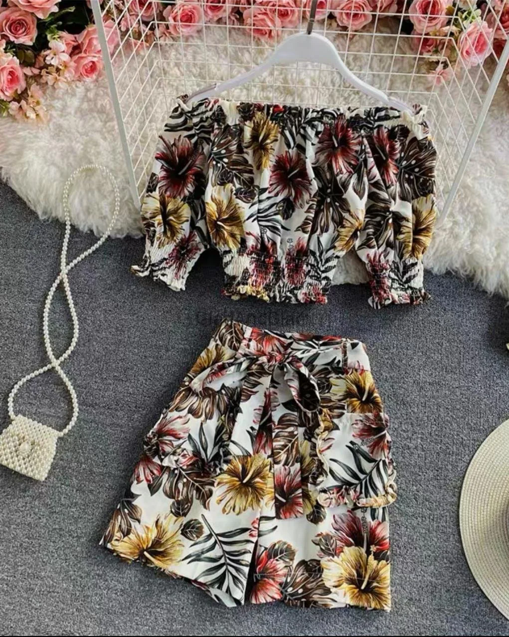 Mishy Floral  Top And Skirt Set