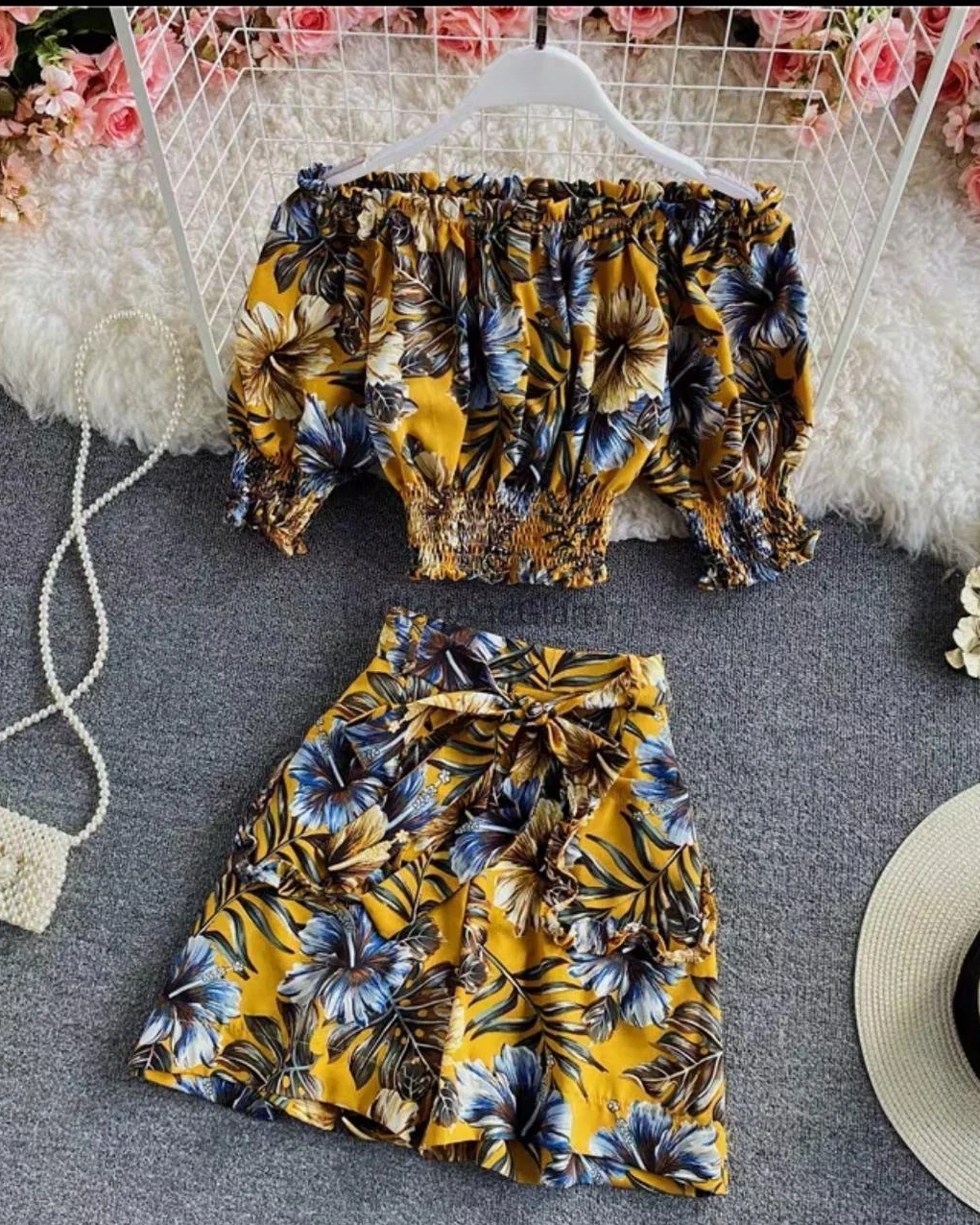 Mishy Floral  Top And Skirt Set