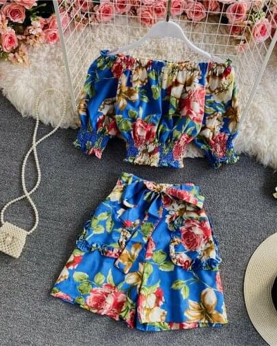 Mishy Floral  Top And Skirt Set