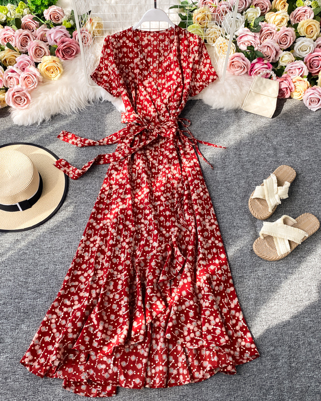 Nancy Floral Printed Wrap Maxi Dress