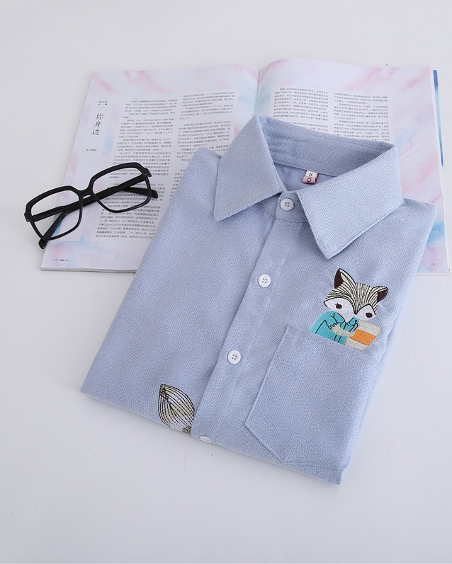 MONSTA EMBROIDERED CAT AUTUMN SHIRT (fits upto size l)