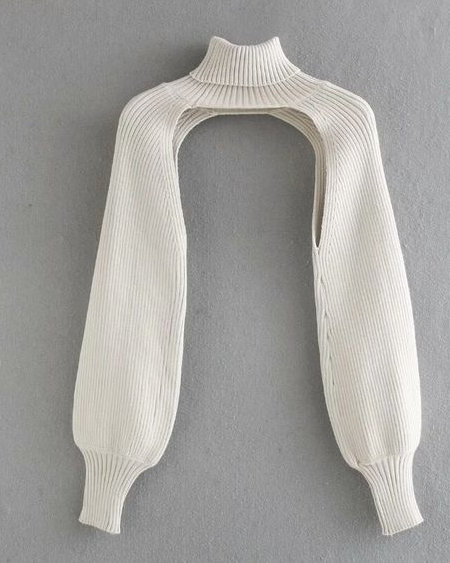 Pankh Gin Turtleneck Cropped Sweater Sleeve Warmer