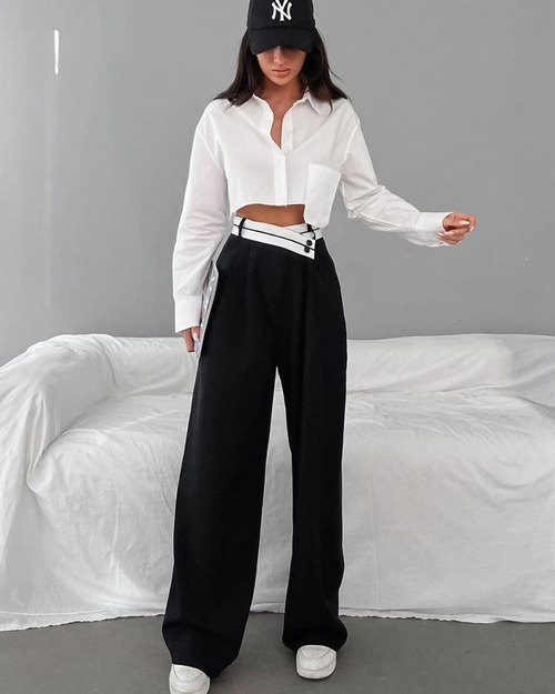 Pankh Pistol Asymmetrical Wide Leg Pants/Trouser