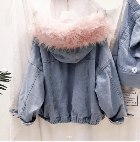 Pankh Kubi Fur & Denim Jacket