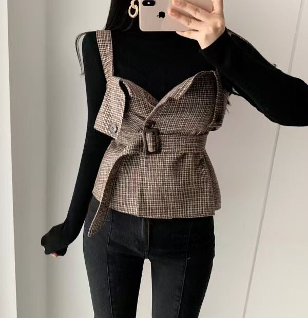 Pankh Oslo Tweed Jacket and Knit Top Set