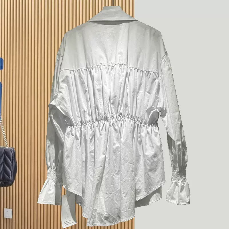 Emzie Corset Denim & Cotton Stone Studded Shirt
