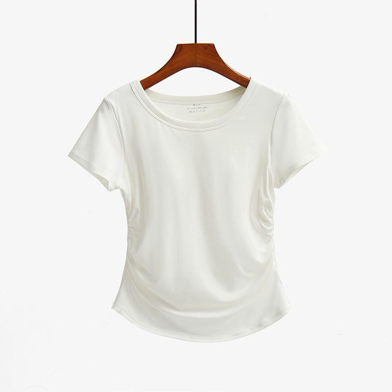 Pankh Marta Draped Curved Hem In Built Bra T-Shirt Padded Top