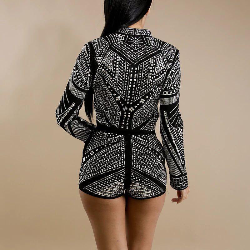 Pankh Denzil Rhinestone Blazer & Shorts Set