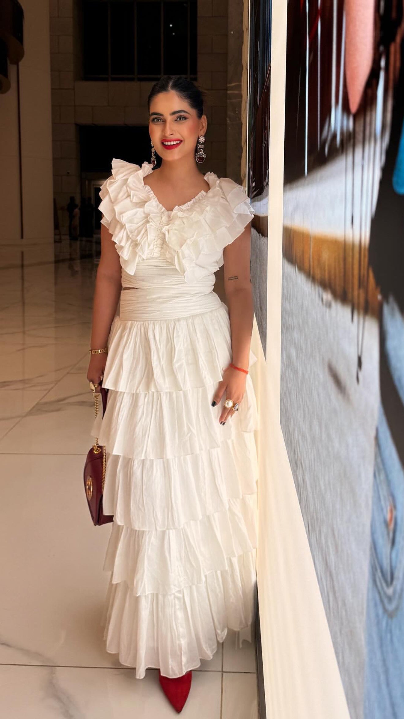 Pankh Prolly Ruffle Cropped Top And Ruffled Skirt