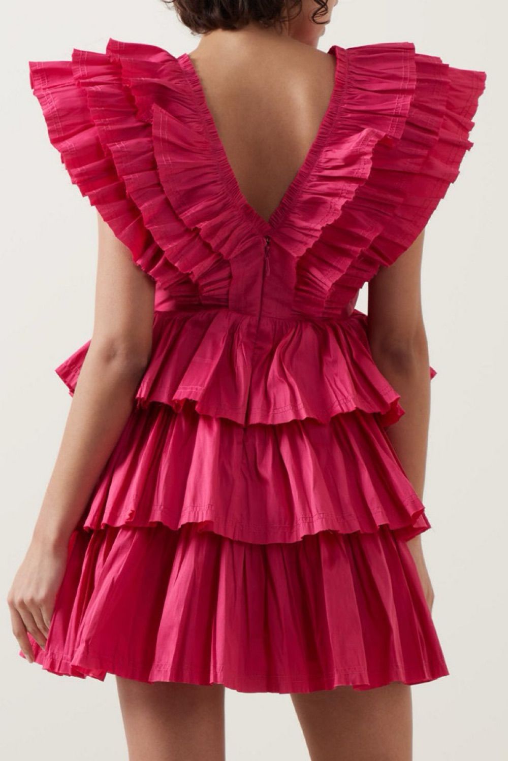 Pankh Zillia Deep Neck Rhythmic Frilled Mini Dress