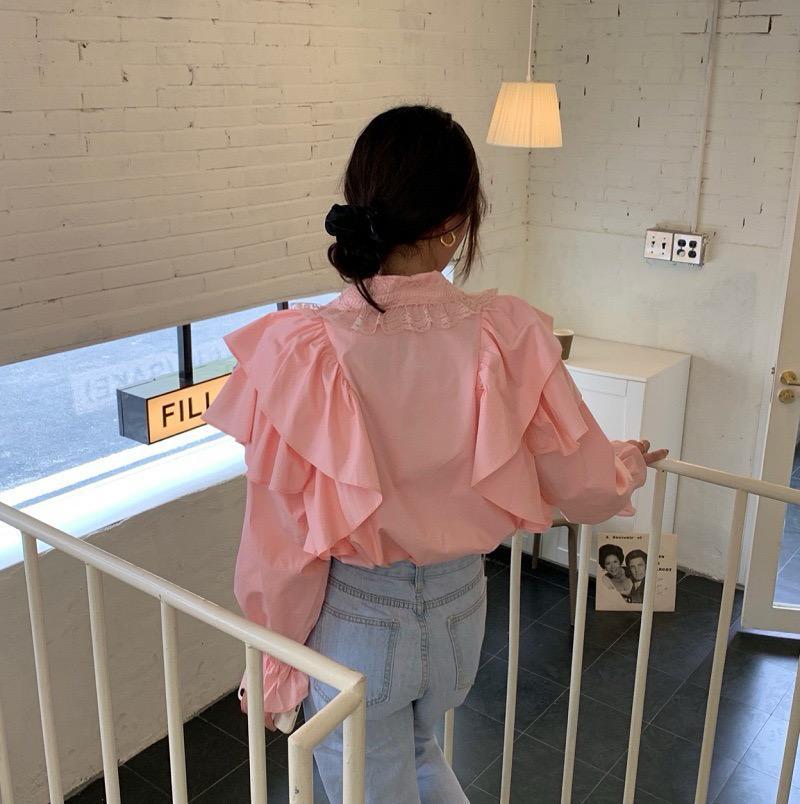 Pankh Lonee Lace & Ruffle Cotton Shirt
