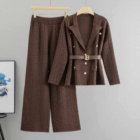 Pankh Alisa Formal Two Piece Blazer and Pant Woolen Coord Set