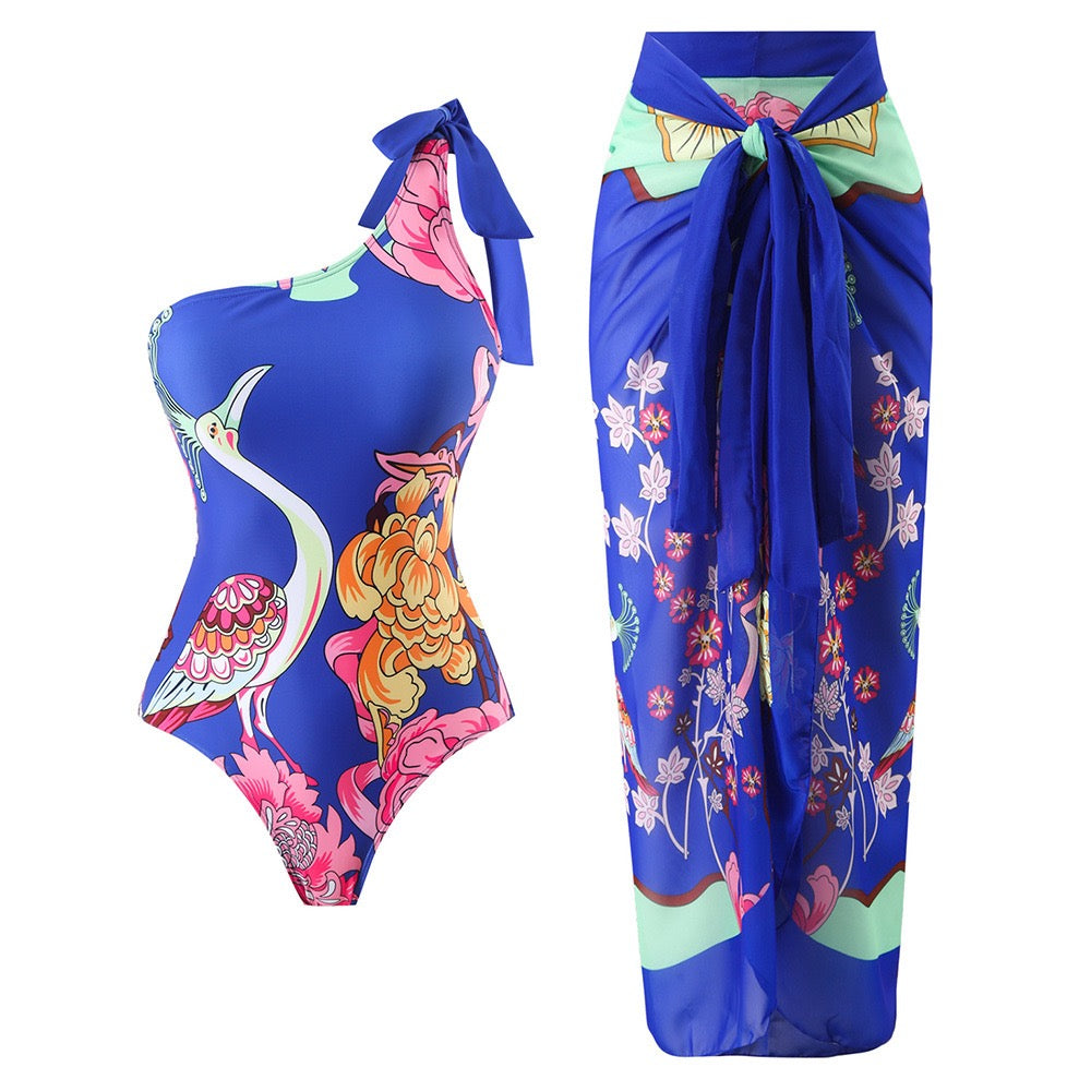 Mayena Monokini & Sarong Coverup Swim Set