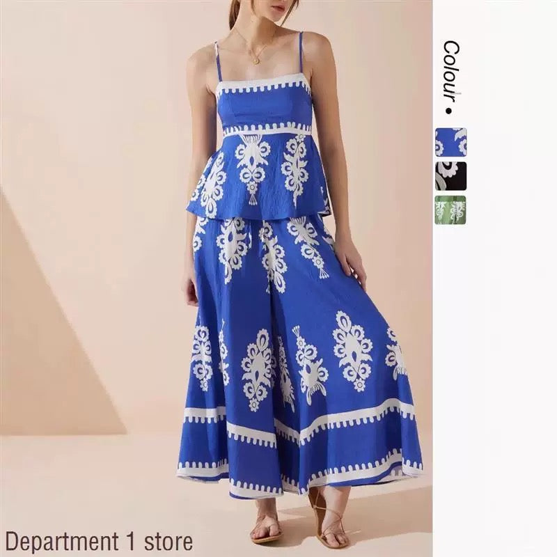 Pankh Hadley Fitted Printed Cami Top and Pant Two-Piece Set