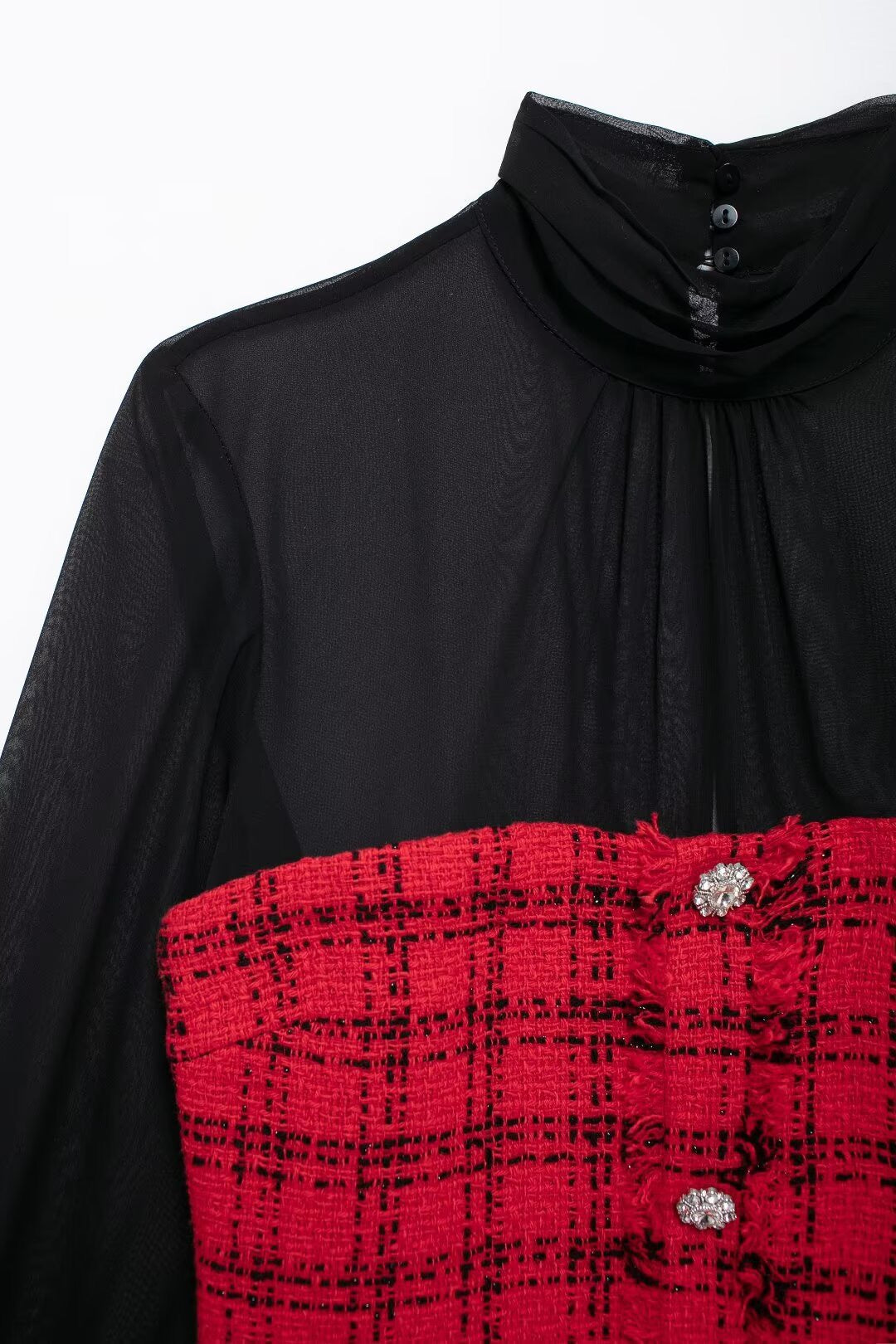 Pankh Zaarya Tweed Formal Red Dress