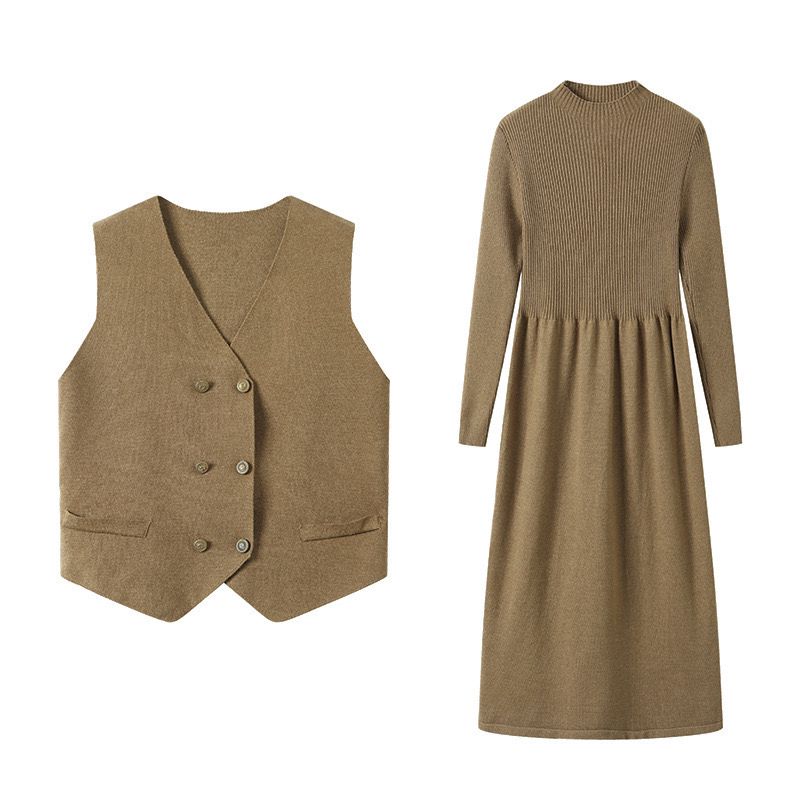 Pankh Elisha Woolen Dress & Waist Coat Two Piece Set