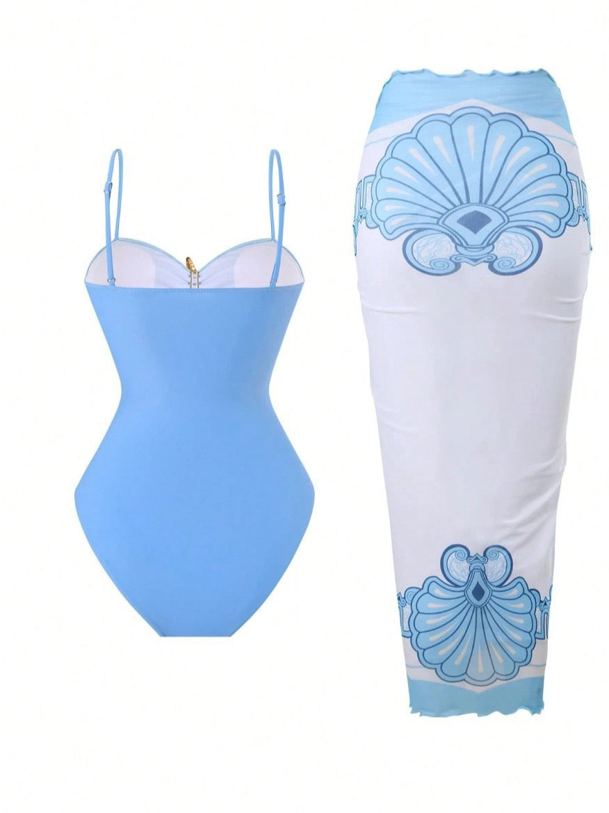 Pankh Zukin Starfish Monokini and Coverup Set