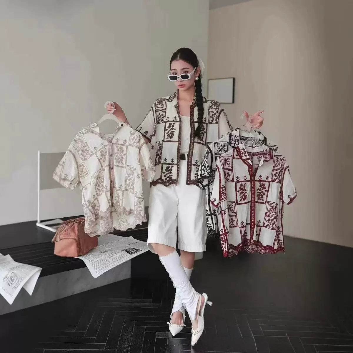 Pankh Oshin  Embroidered Cotton Shirt