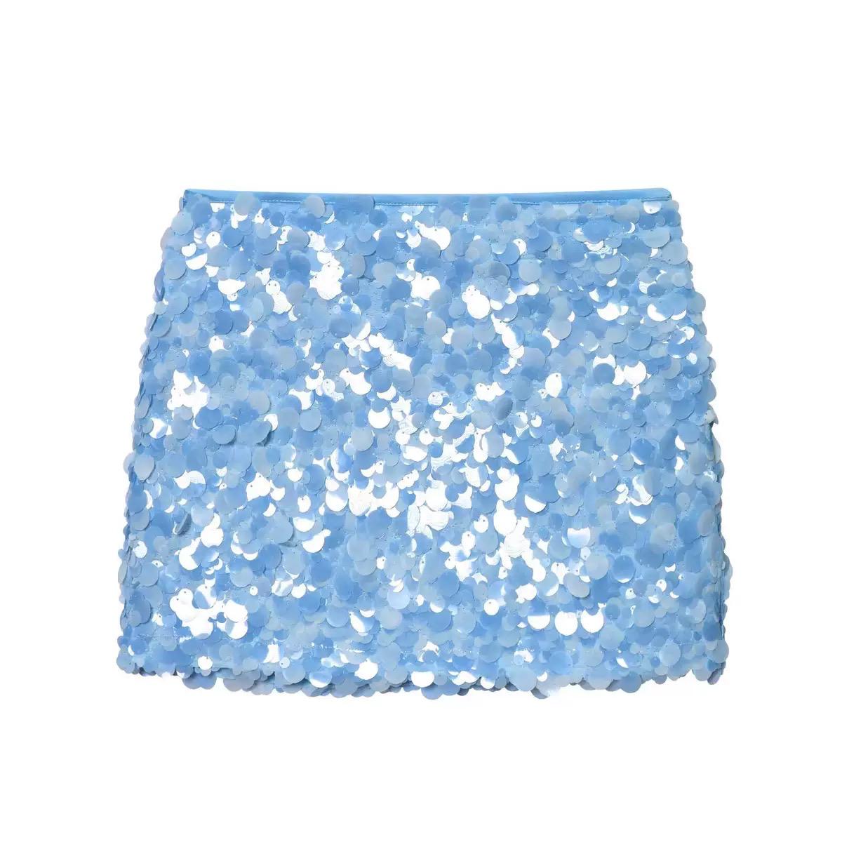 Pankh Semra Sequin Shaded Coin Mini Skirt