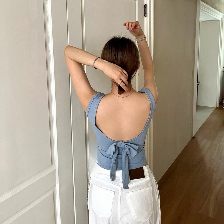 Pankh Ligia Back Bow In Built Bra Padded Tank Top