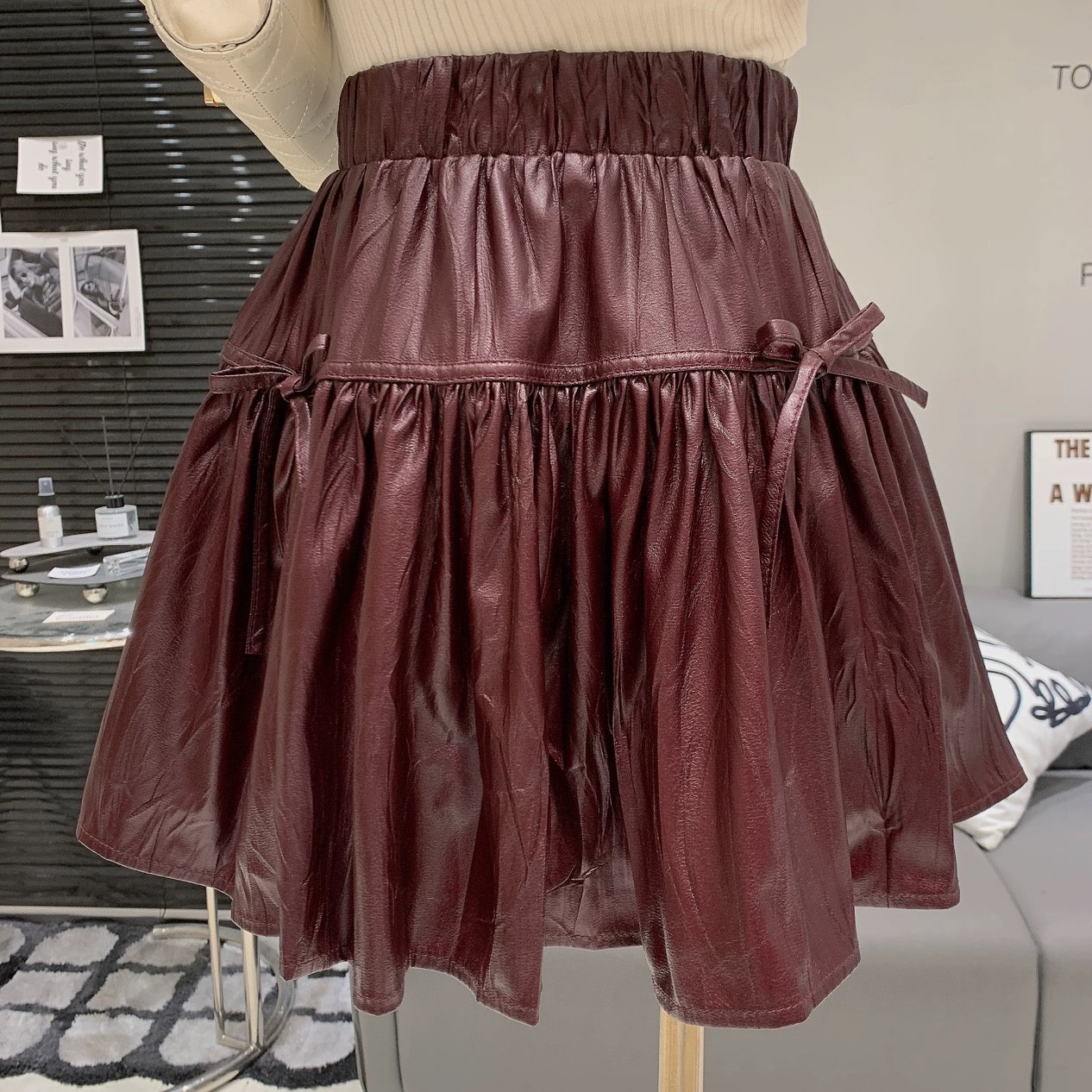 Pankh Helsy Pu Leather Skirt Skort