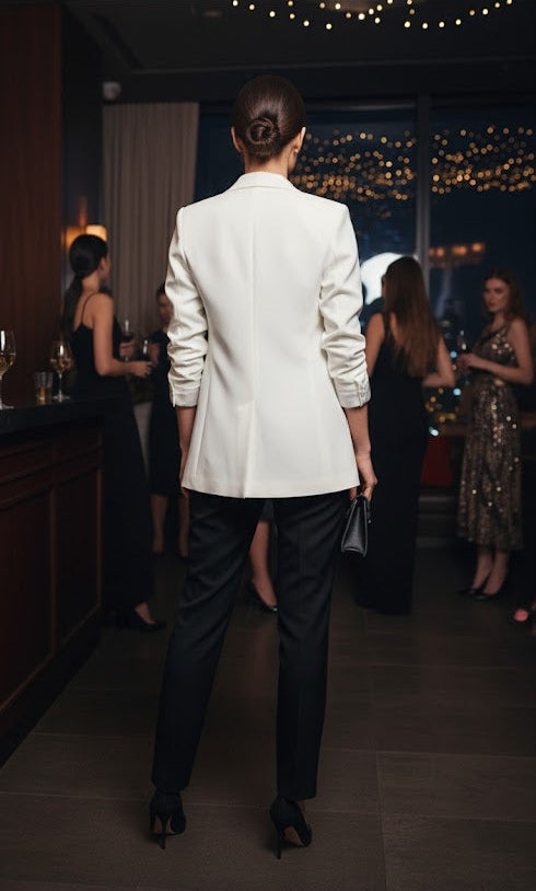 Pankh Hanza Formal Autumn Blazer with Brooch