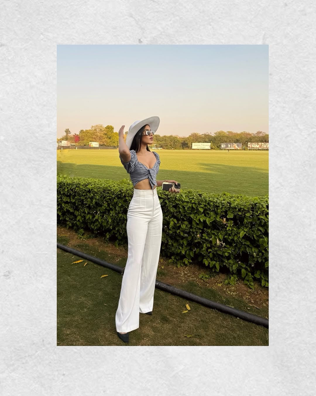 Pankh Ozo Gingham Crop Cotton Top