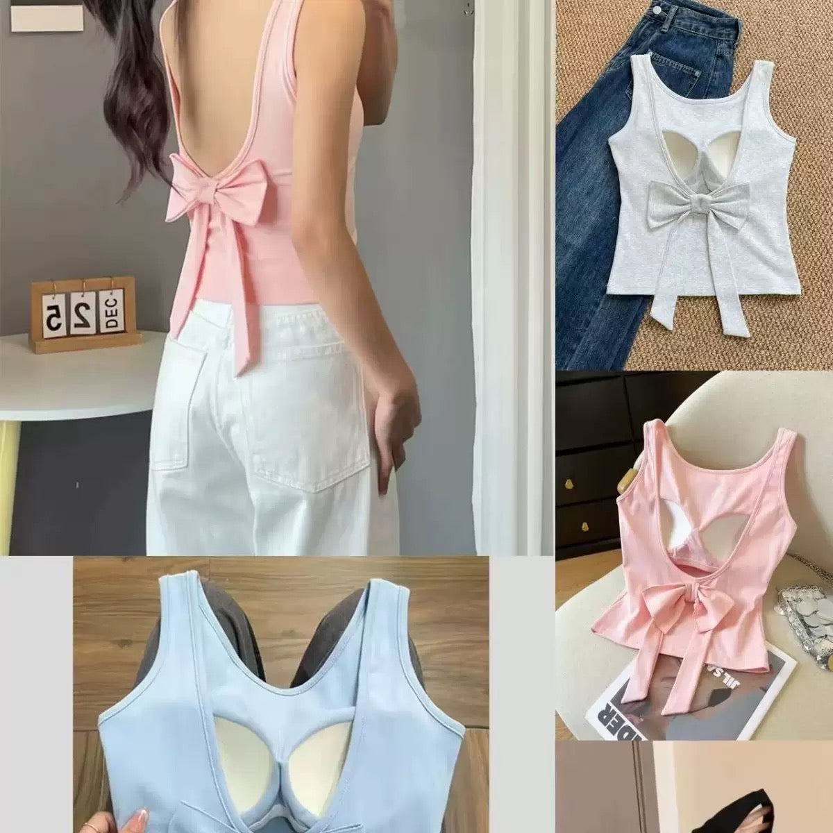 Pankh Ligia Back Bow In Built Bra Padded Tank Top