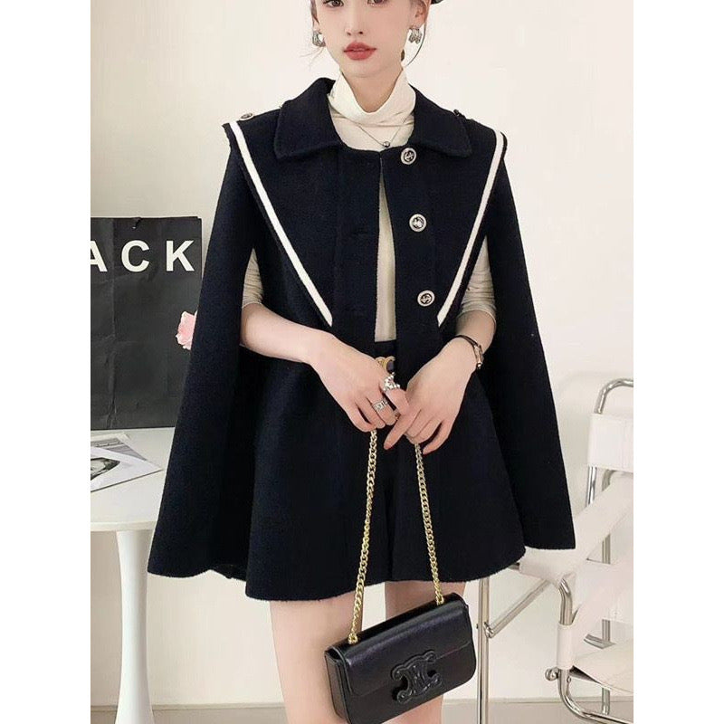 Pankh Yorkshine Party Wear Woolen Cape Coat