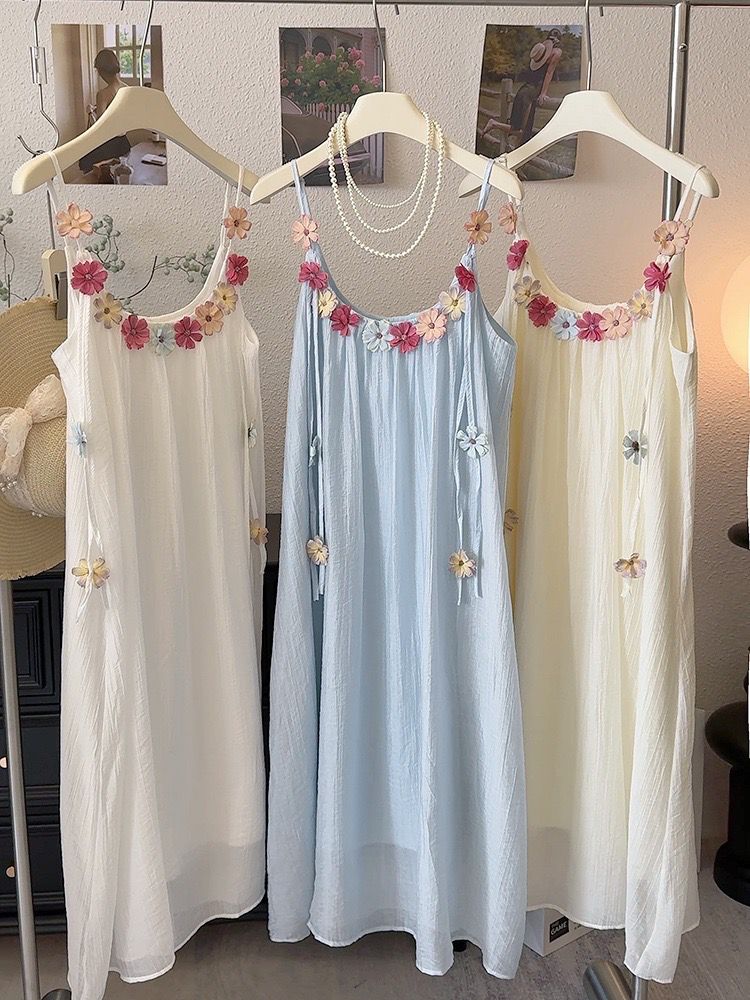 Pankh Primrose Morning Glory - Spaghetti Strap Flower Loose Style Maxi