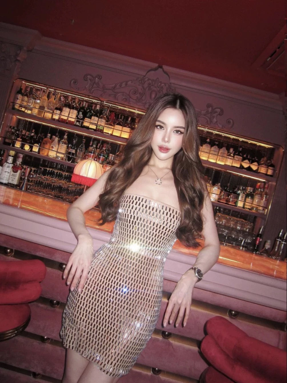 Pankh Sisa Stone Work Bodycon Party Wear Dress