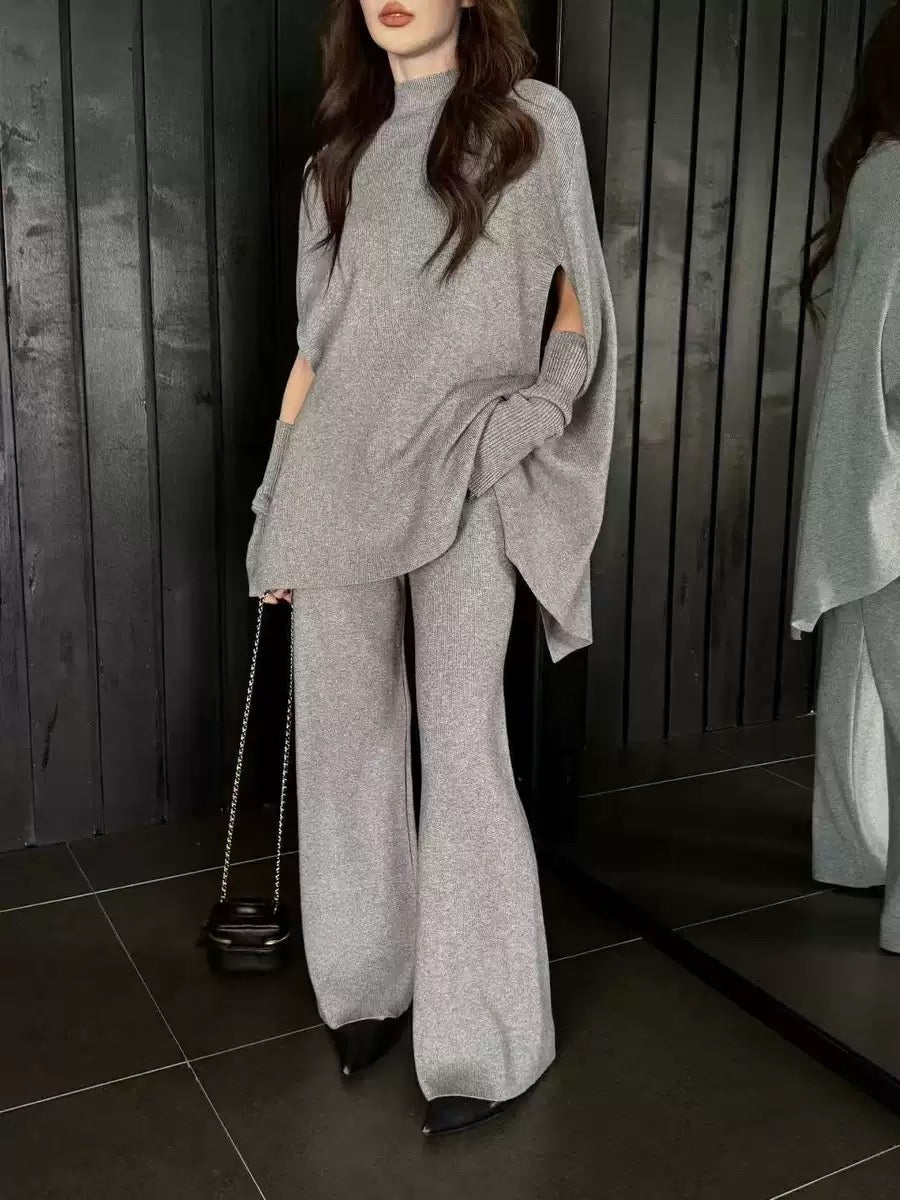 Pankh Leboz Designer Woolen Cape and Pant Set with Glooves