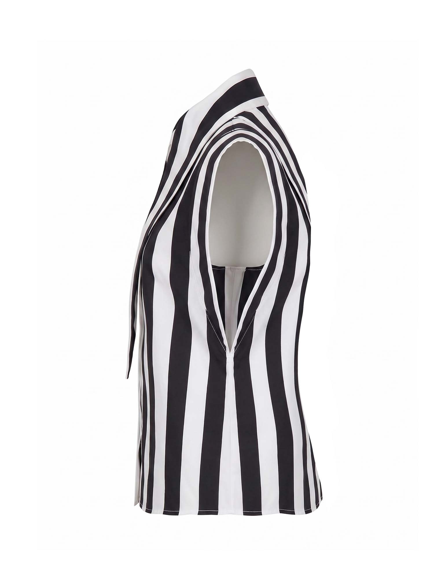 Ozor Extended Collar Stripe Shirt