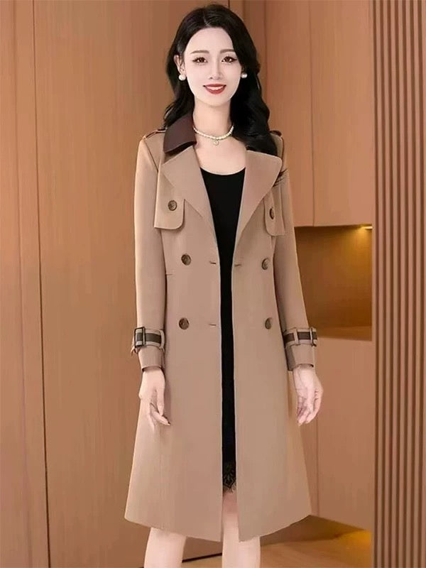 Pankh Cloak Leather Detailing Trench Coat Overcoat