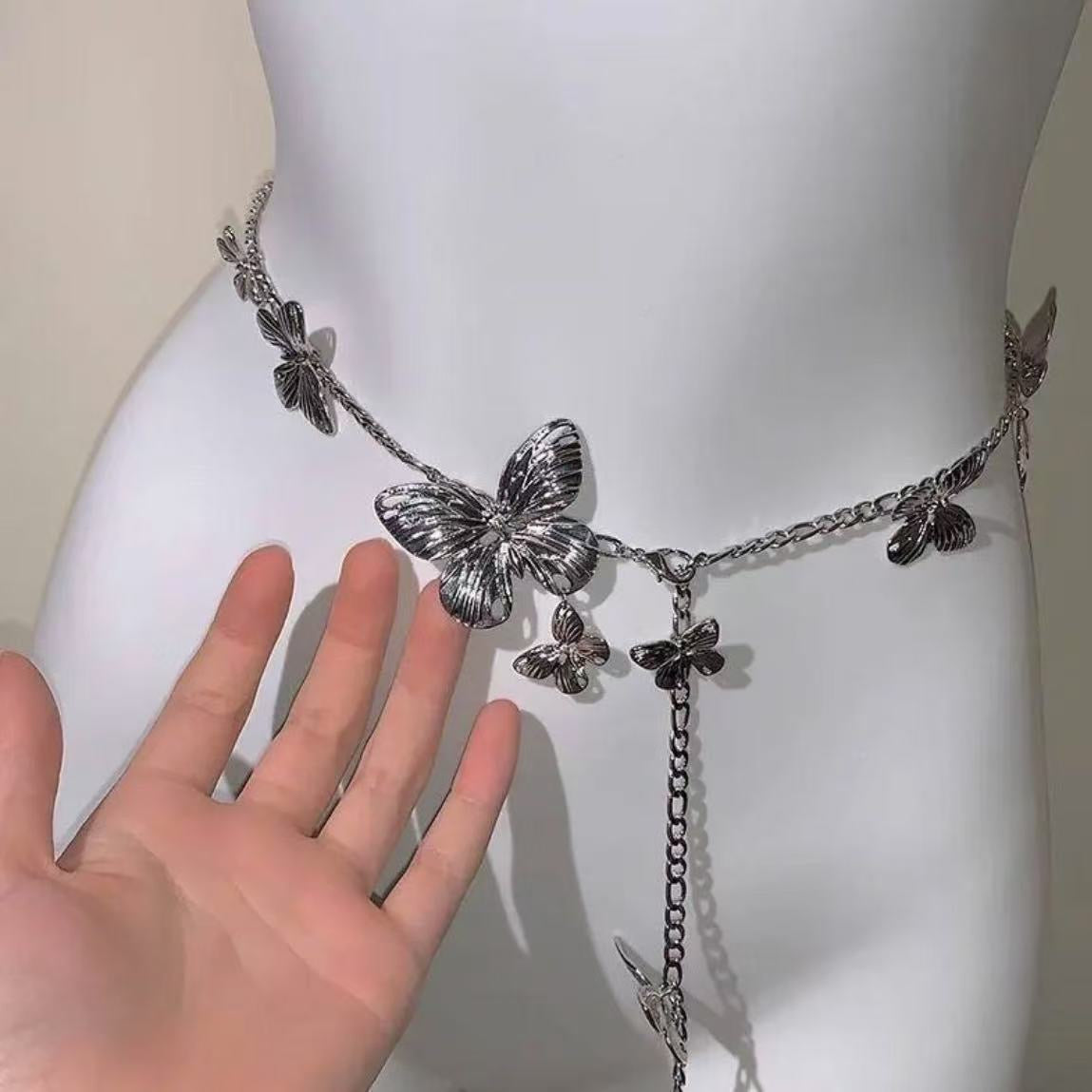 Hilahul Butterfly Retro Metal Waistchain
