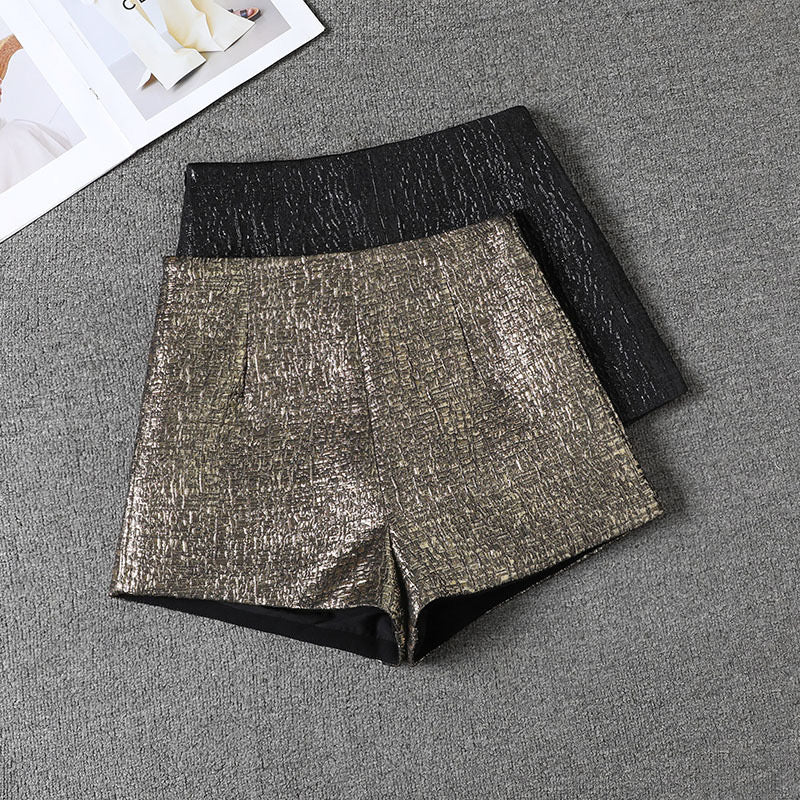 Pankh Lutara Jacquard Shimmer High Waist Party Wear Shorts