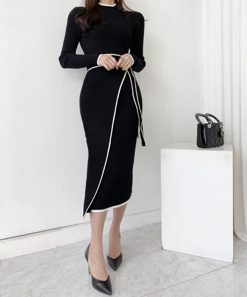 Pankh Tarte Knit Draped Bodycon Knit Dress