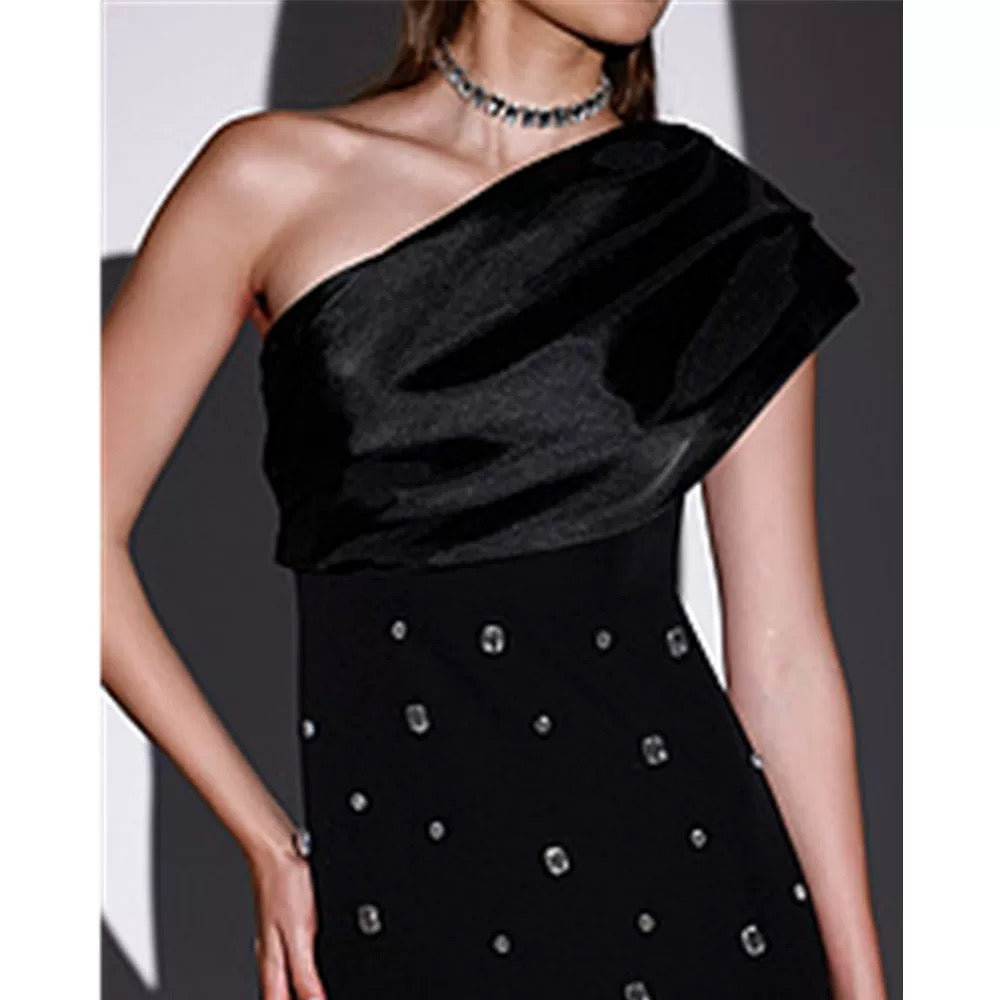 Pankh Kloe Stone Embellished Stone Work One Off Shoulder Maxi Dress