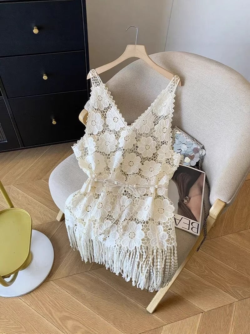 Pankh Payce Crochet Holiday Coverup Dress