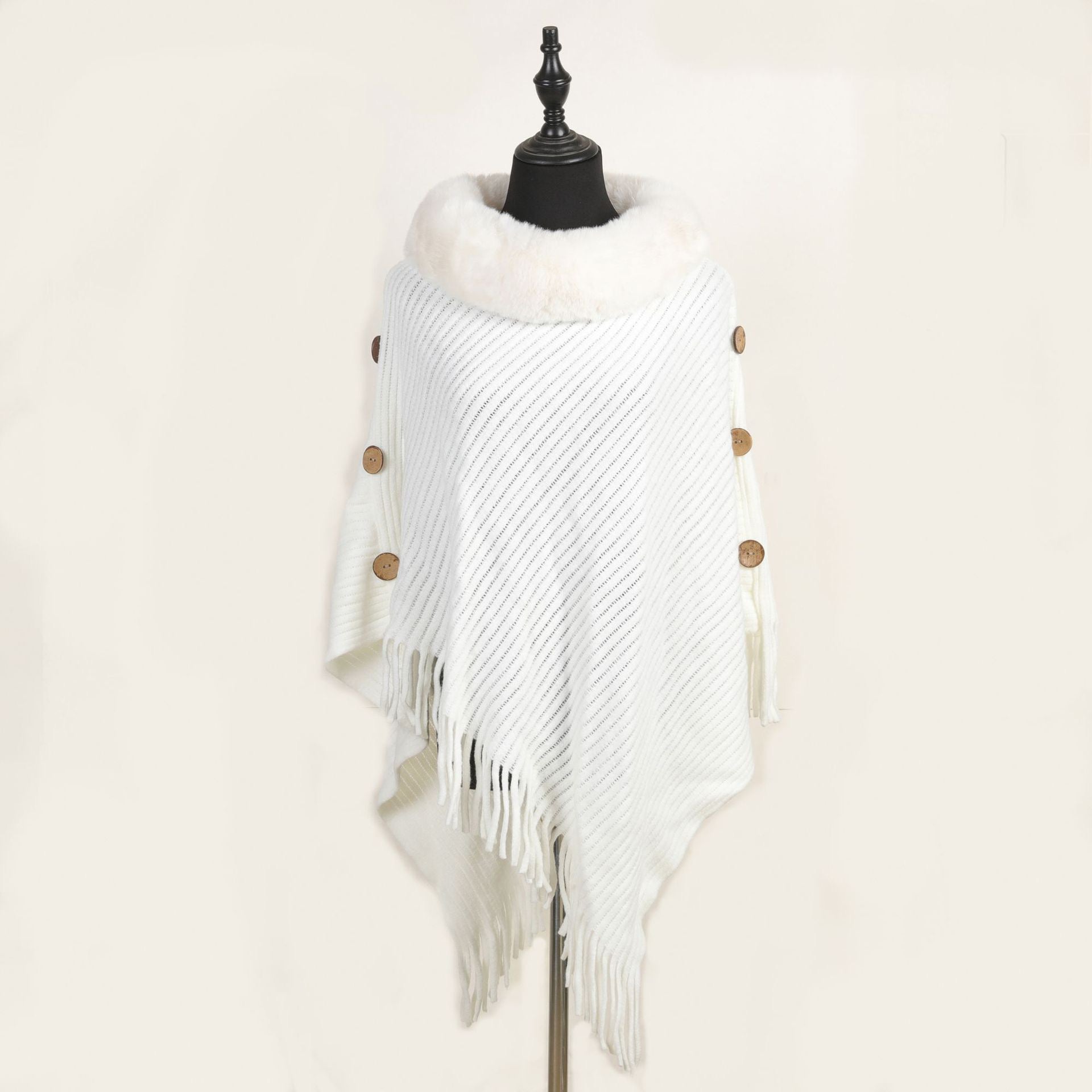 Pankh Keo Fur Cape Shawl