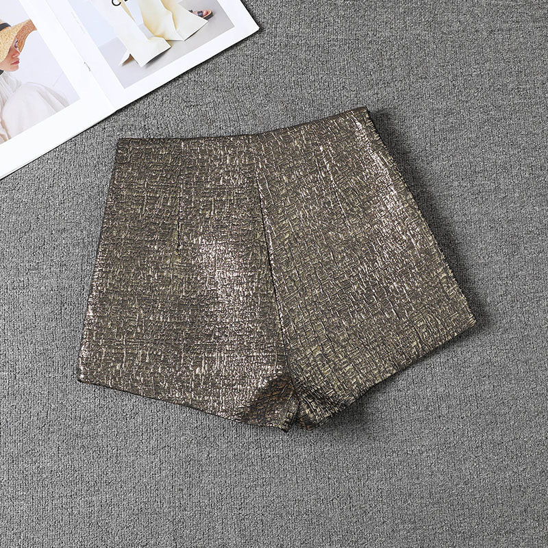 Pankh Lutara Jacquard Shimmer High Waist Party Wear Shorts