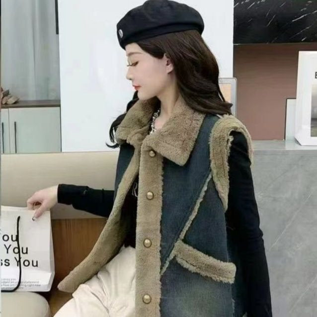 Pankh Koyu Denim and Teddy Fur Jacket