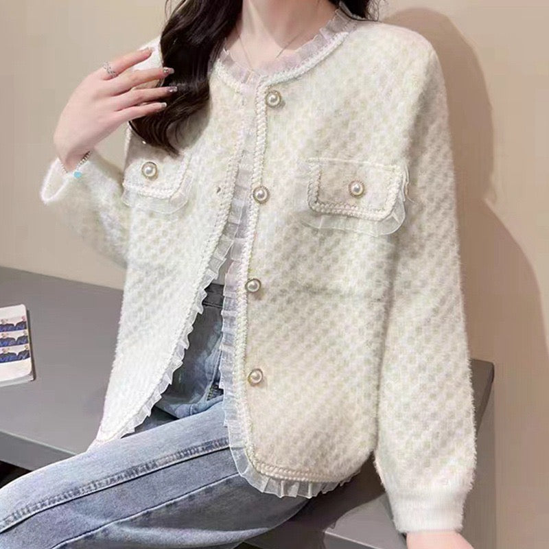 Pankh Elsa Soft Tweed Blazer Cardigan Top