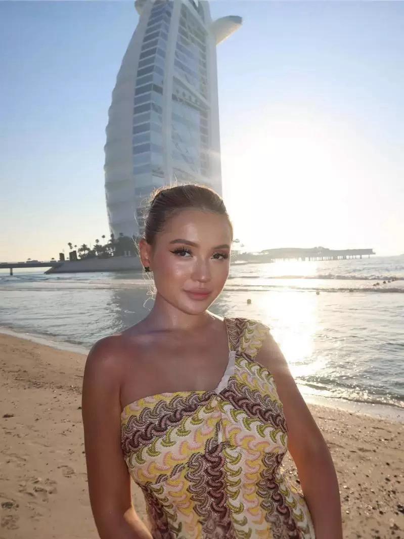 Pankh Miray One-Shoulder Zigzag Knit Mini Dress