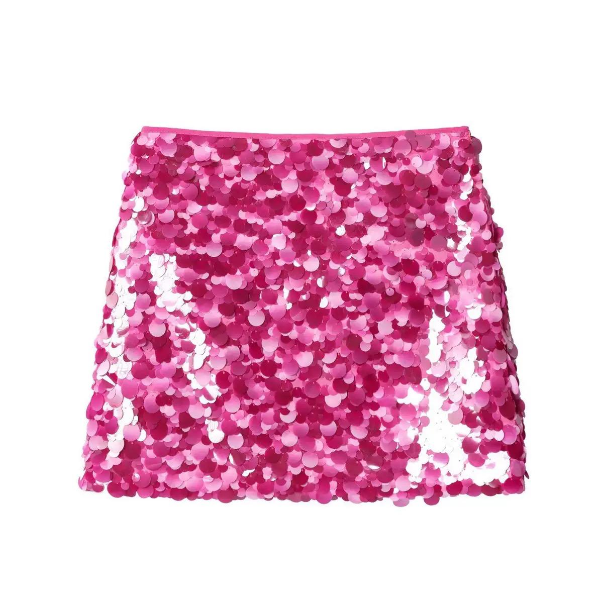 Pankh Semra Sequin Shaded Coin Mini Skirt